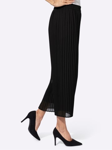 Sieh an! Plisseehose in schwarz