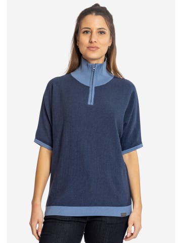 elkline Strick-Poloshirt Breathe In in darkbluemelange - infinity blue