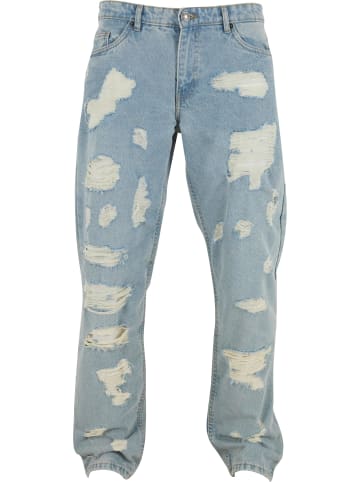 Urban Classics Urban Classics Heavy Ounce Straight Fit Heavy Destroyed Jeans in new light blue heavy destroyed washed
