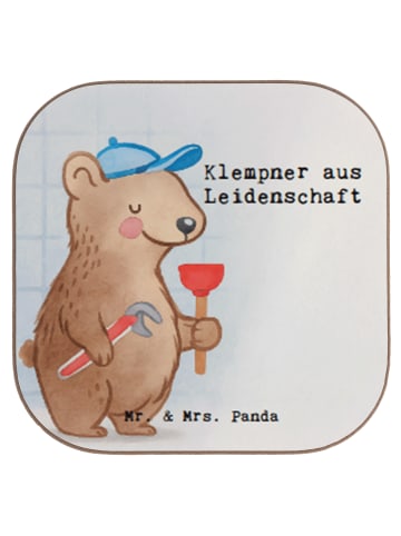 Mr. & Mrs. Panda Glasuntersetzer Klempner Leidenschaft Design mi... in Weiß