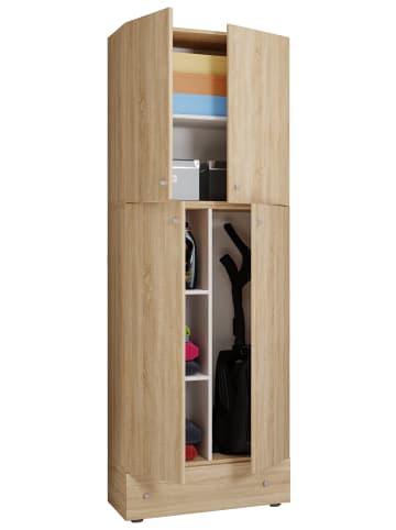 VCM  Holz Besenschrank Staubsauger Putzschrank Lona S in Sonoma-Eiche