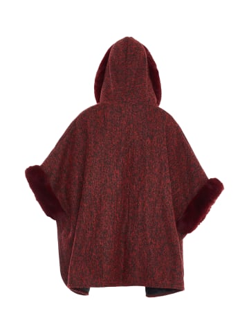 fraully Poncho in Weinrot