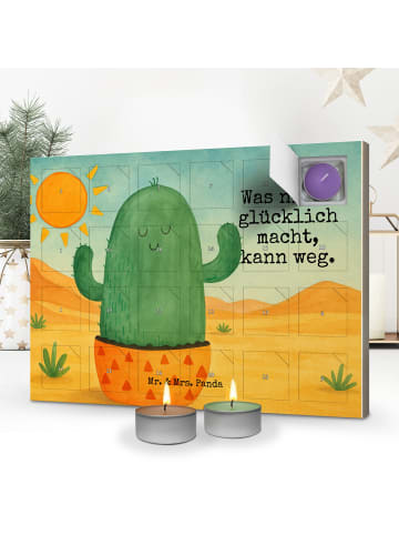 Mr. & Mrs. Panda Adventskalender Kaktus Sonne Design mit Spruch in Weiß