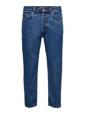 Only&Sons Cropped Jeans Loose Fit Denim Straight Leg Ankle Pants Hose ONSAVI in Blau