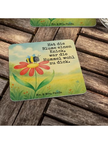 Mr. & Mrs. Panda Tassenuntersetzer Hummel Blume Design mit Spruch in Weiß