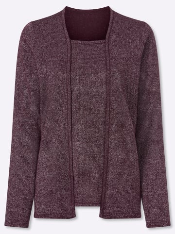 Sieh an! 2-in-1-Pullover in burgund-silberfarben