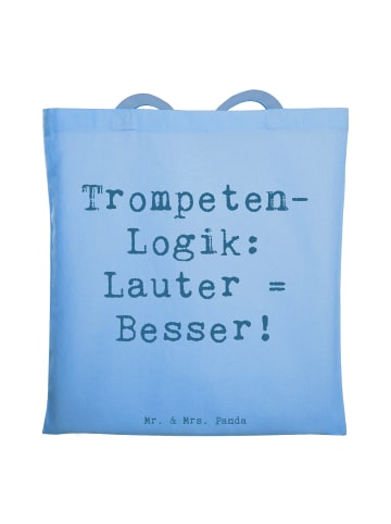Mr. & Mrs. Panda Tragetasche Spruch Trompeten Weisheit mit Spruch in Sky Blue