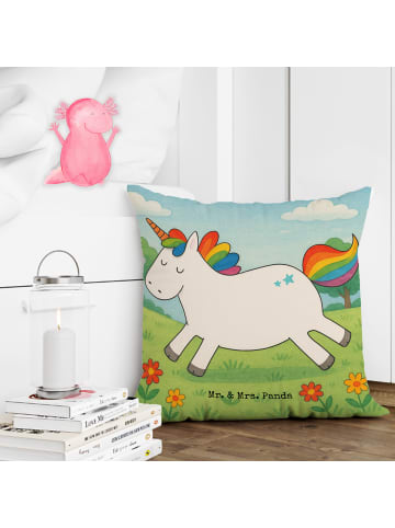 Mr. & Mrs. Panda kissen bedruckt Einhorn Happy Design ohne Spruch in Weiß