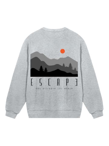 F4NT4STIC Sweatshirt Escape Discover the World Forest Landscape in grau meliert