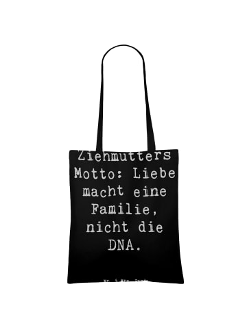 Mr. & Mrs. Panda Tragetasche Ziehmutter Liebe mit Spruch in Schwarz