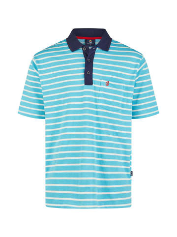 Wind Sportswear Polo Pique gestreift in pool blue marine