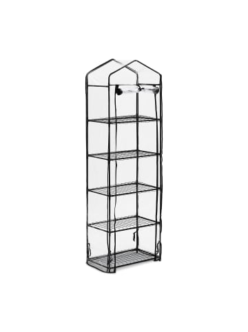 relaxdays Gewächshaus in Transparent/ Schwarz - (B)58 x (H)193 x (T)36 cm
