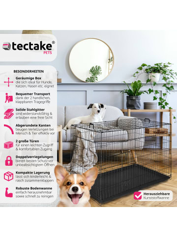tectake Hundekäfig-Gitterbox Luna abgerundete Ecken, schwarz