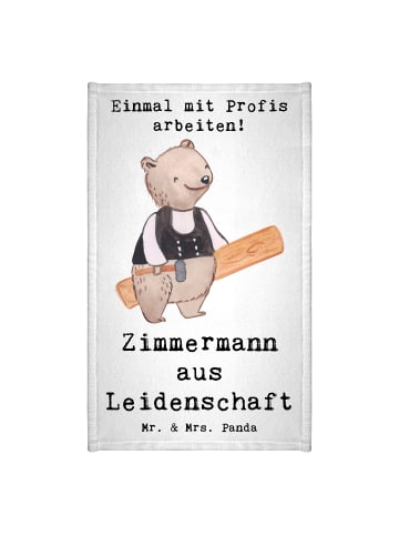 Mr. & Mrs. Panda Kinderhandtuch Zimmermann Leidenschaft mit Spruch in Weiß