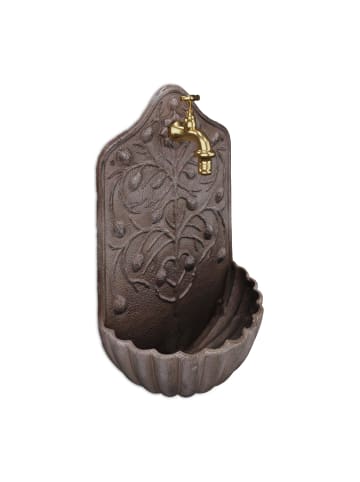 relaxdays Wandbrunnen in Braun - (B)24 x (H)40 x (T)15 cm