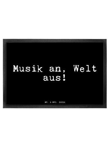 Mr. & Mrs. Panda Schmutzfänger Musik an, Welt aus!... mit Spruch in Schwarz