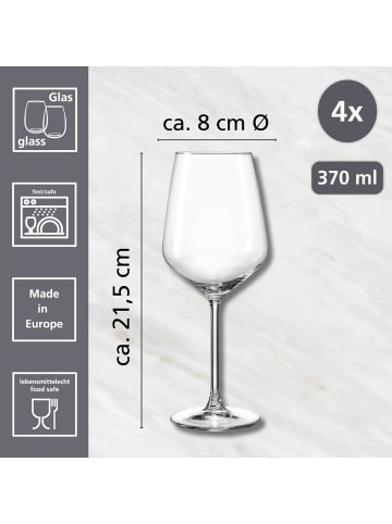 4er Set Weißweingläser Rumba in Transparent 370 ml