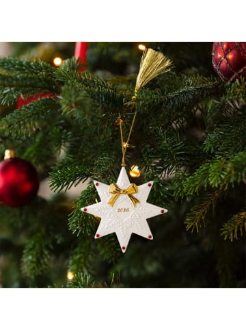 Villeroy & Boch Ornament Stern 2026 Christmas Classics in 0,9 x 11,3 x 11,3 cm in weiß-gold