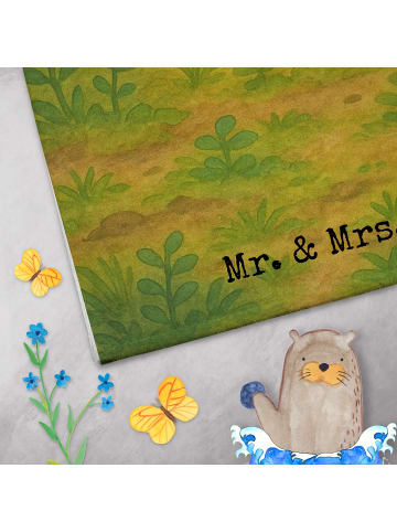 Mr. & Mrs. Panda Gästetuch Rotkehlchen Federn Design ohne Spruch in Weiß