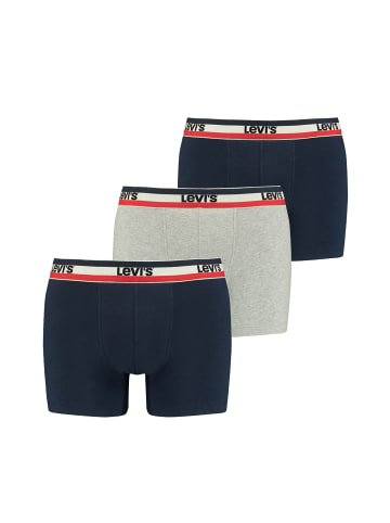 Levi´s Boxershort 3er Pack in Marine/Grau