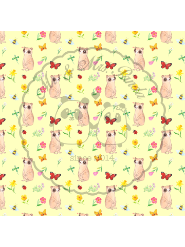 Mr. & Mrs. Panda Holztablett Erdmännchen ohne Spruch in Gelb