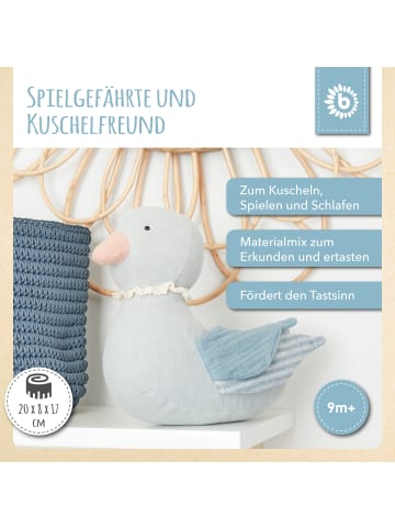 Bieco Spielwaren Kuscheltier aus Leinen & Musselin Ente - ab Geburt in Blau