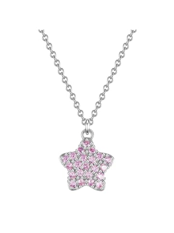 Glanzstücke München Kette mit Anhänger Sterling Silber Zirkonia pink in silber