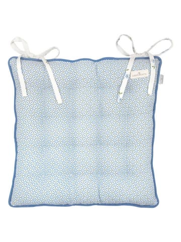 Greengate Sitzkissen BRITT PALE BLUE Blau mit Blumen 40x40