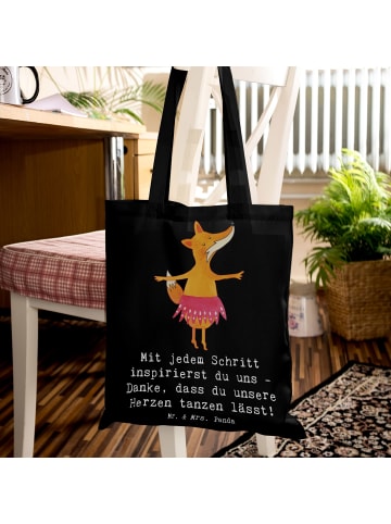 Mr. & Mrs. Panda Schultasche Tanzen Trainerin Herz mit Spruch in Schwarz