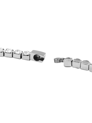 Adeliás Damen Armband – Gliederarmband aus Edelstahl mit Strass 21 cm in silber