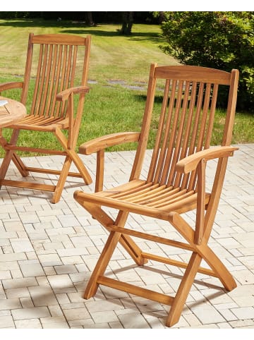 Beliani 2er-Set Gartenstuhl MAUI II in Braun