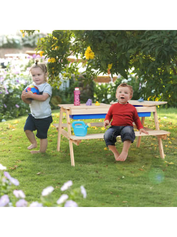 relaxdays Kindersitzgruppe in Natur - (B)89 x (H)50 x (T)86 cm