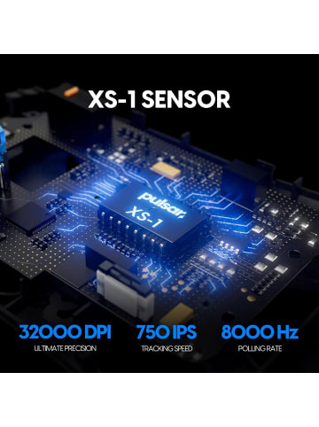 Pulsar Gaming Gears X2H v3 ES kabellose Gaming-Maus 32000 DPI 750 IPS XS-1-Sensor black