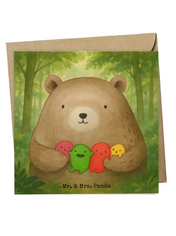 Mr. & Mrs. Panda Klappkarte Bär Gefühl Design ohne Spruch in Weiß