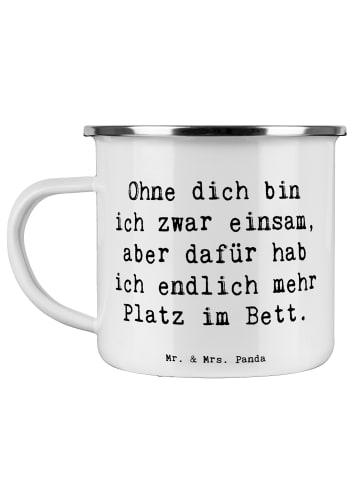 Camping Becher Spruch Liebeskummer Platz im Bet... in Weiß