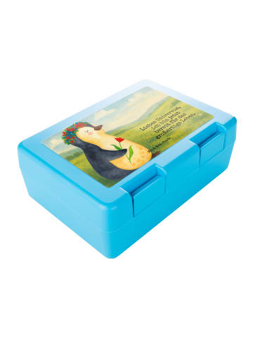 Mr. & Mrs. Panda Bento Box Pinguin Blumen Design mit Spruch in Weiß
