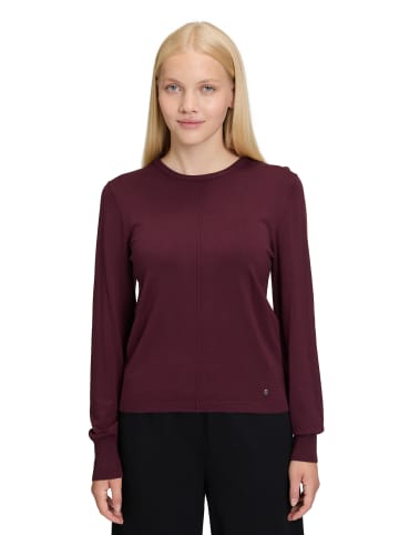BETTY & CO Strickpullover mit Strickdetails in Dark Aubergine