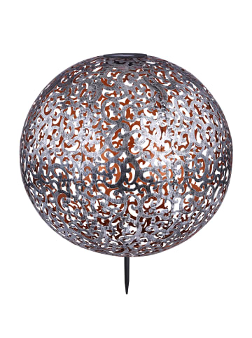 Globo lighting Solarleuchte "SOLARLEUCHTE METALL SILBERFARBEN, 1XLED" in silver