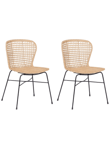 Beliani 2er-Set Esszimmerstuhl ELFROS in /Beige/Schwarz