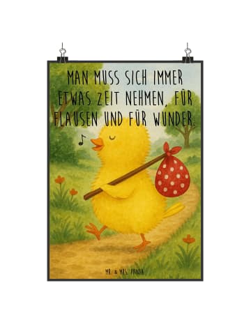 Mr. & Mrs. Panda Wandbild Küken Wander Design mit Spruch in Weiß