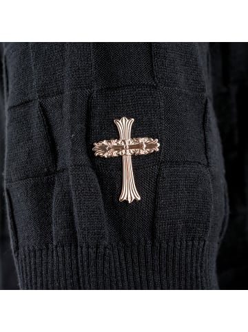 Roberto Geissini Squares Strick Polo Schwarz