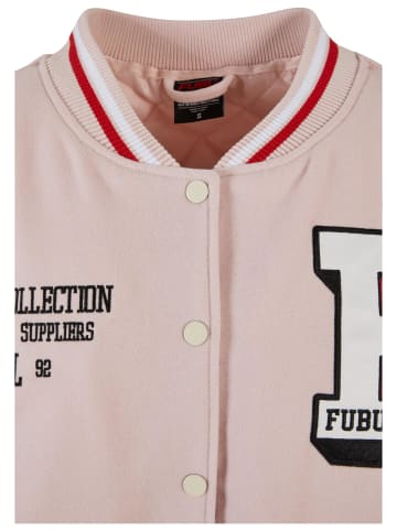 FUBU FUBU Damen FW231-017-2 FUBU College Varsity Jacket in light pink/offwhite/red