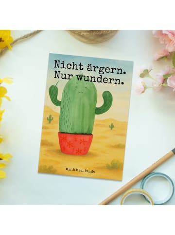 Mr. & Mrs. Panda Postkarte Kaktus Wut Design mit Spruch in Weiß