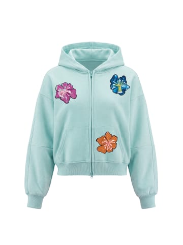 IZIA Women Hoodie in Aqua