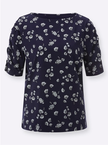 Sieh an! Kurzarm-Shirt in marine-ecru-bedruckt