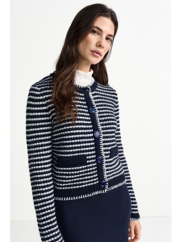 Rich & Royal Strickjacke in marine weiß - 0001