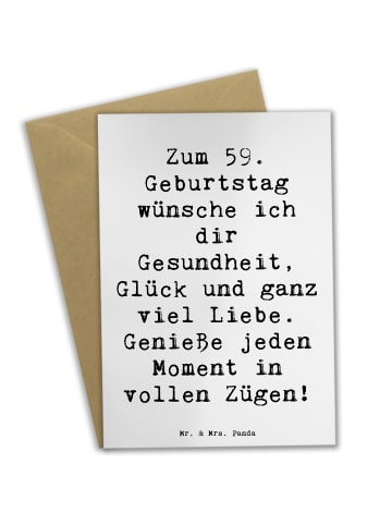 Mr. & Mrs. Panda Klappkarte Spruch 59. Geburtstag mit Spruch in Weiß