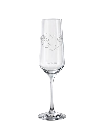 Mr. & Mrs. Panda Sektglas Faultiere Herz ohne Spruch in Transparent