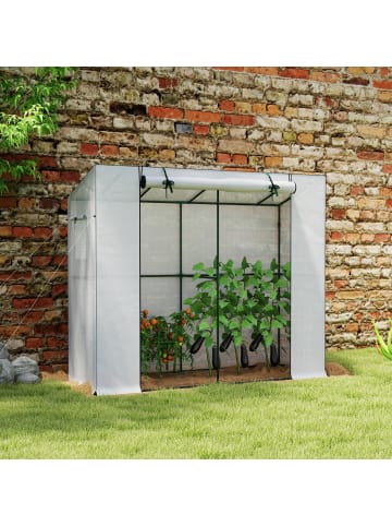 Outsunny Gewächshaus in Weiß 200L x 76B x 170H cm