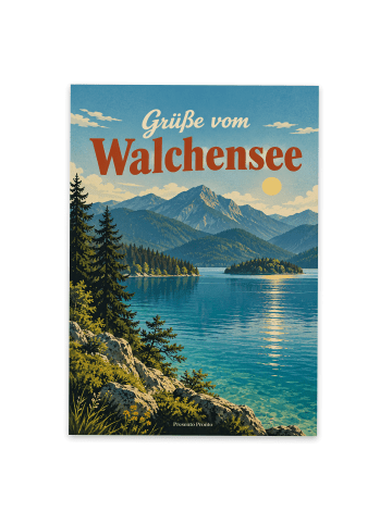 Mr. & Mrs. Panda Grußkarte Walchensee nostalgisch Design mit Spruch in Weiß